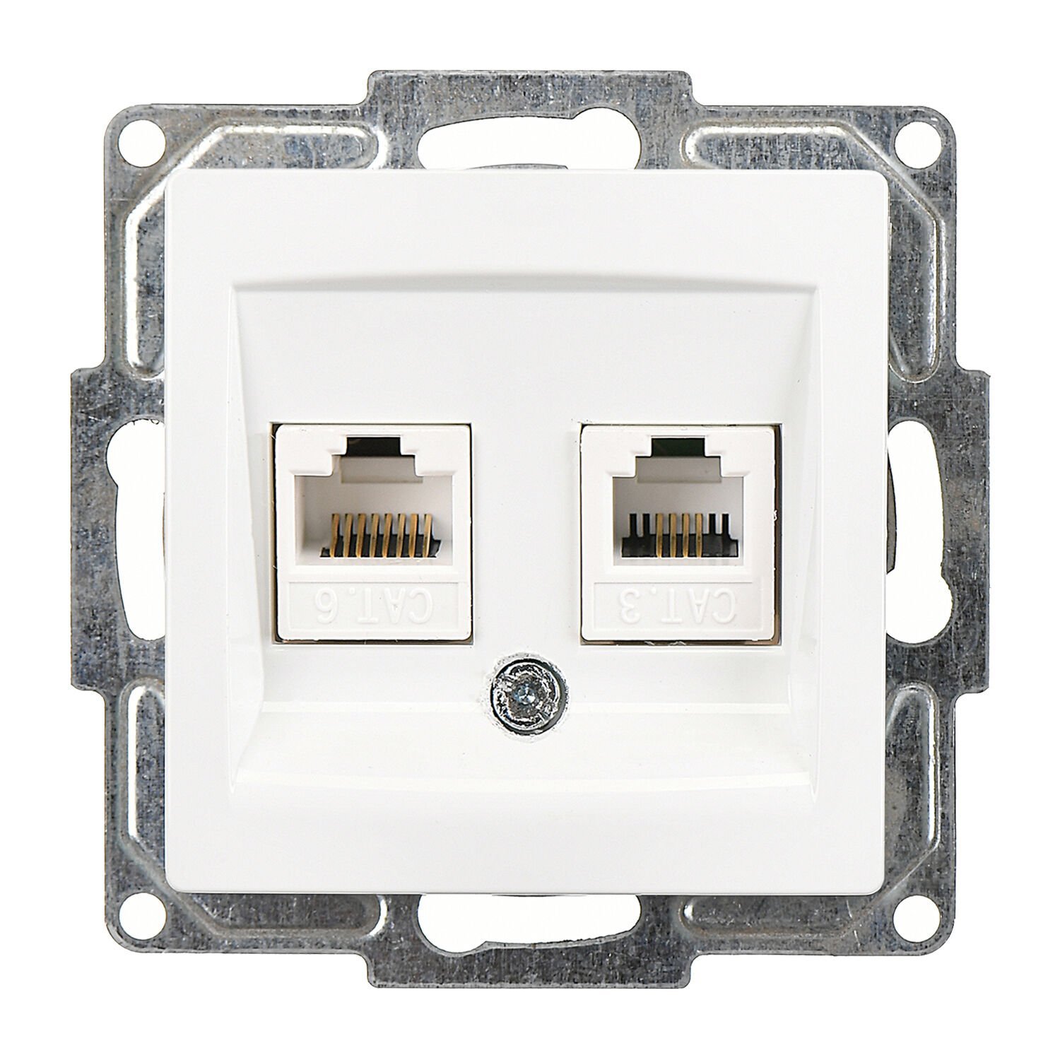 Günsan Visage Beyaz Data + Nümeris Telefon Prizi (RJ45 Cat6 + Cat3) Mekanizma