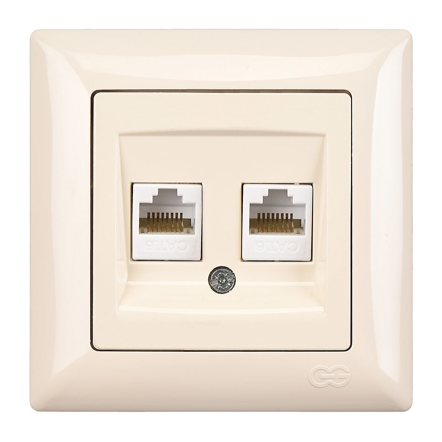 Günsan Visage Krem İkili Data Prizi (2 x RJ45 Cat6)