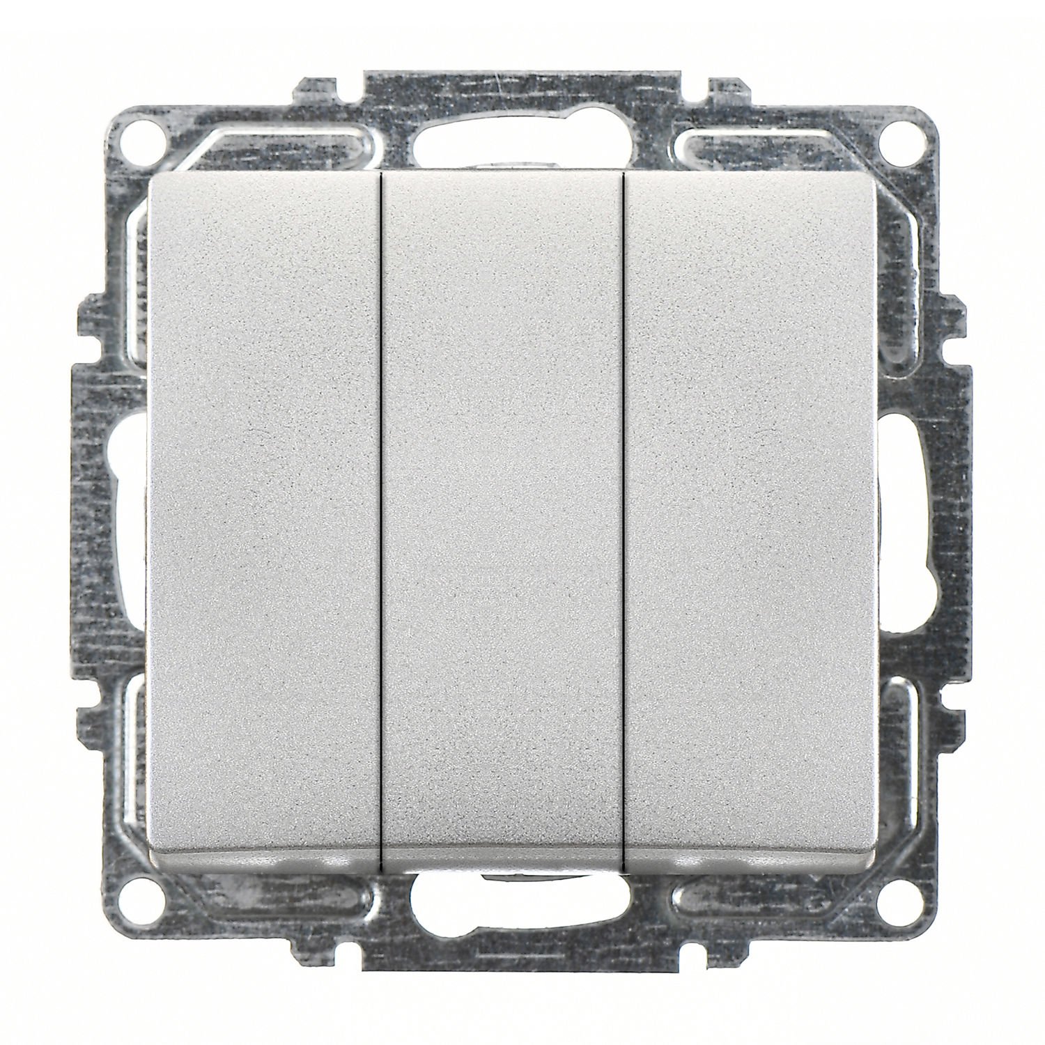Günsan Visage Gümüş Vidalı Üçlü Anahtar - 10AX 250V