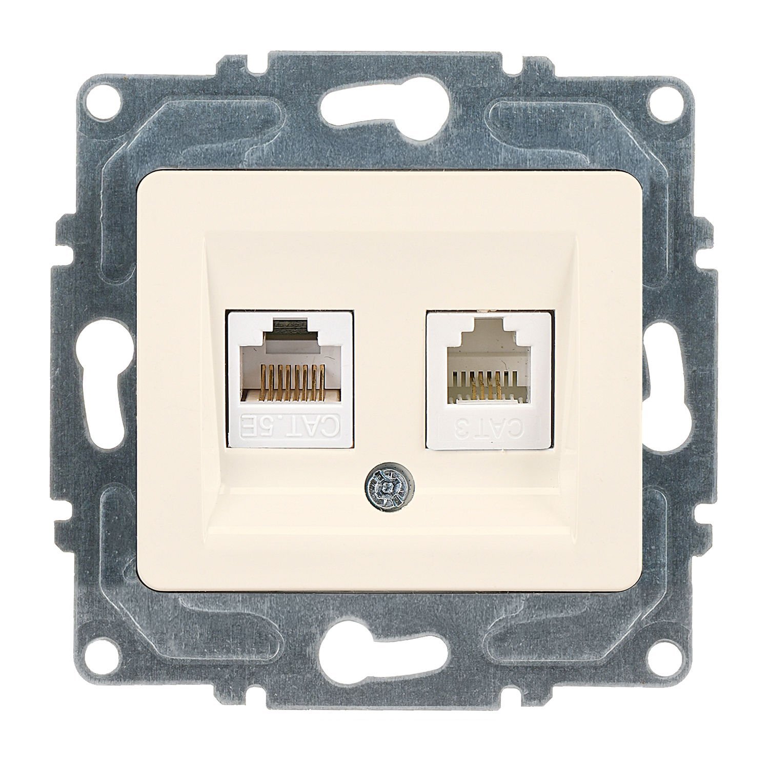 Günsan Fantasy Krem Data + Nümeris Telefon Prizi (RJ45 Cat5E + Cat3)
