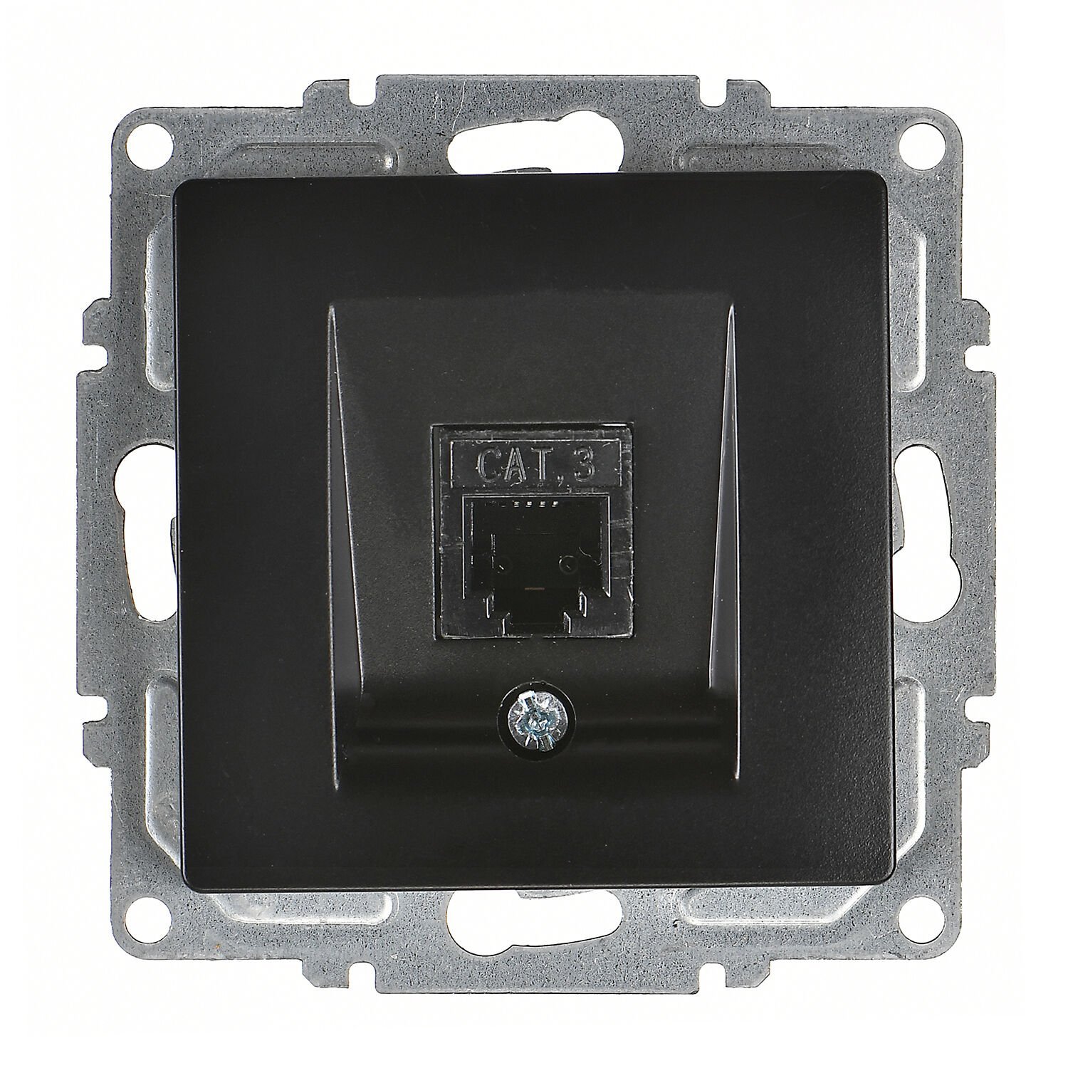 Günsan Visage Metalik Siyah Vidalı Nümeris Telefon Prizi (Cat3)