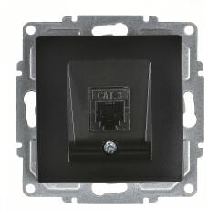 Günsan Visage Metalik Siyah Vidalı Nümeris Telefon Prizi (Cat3)