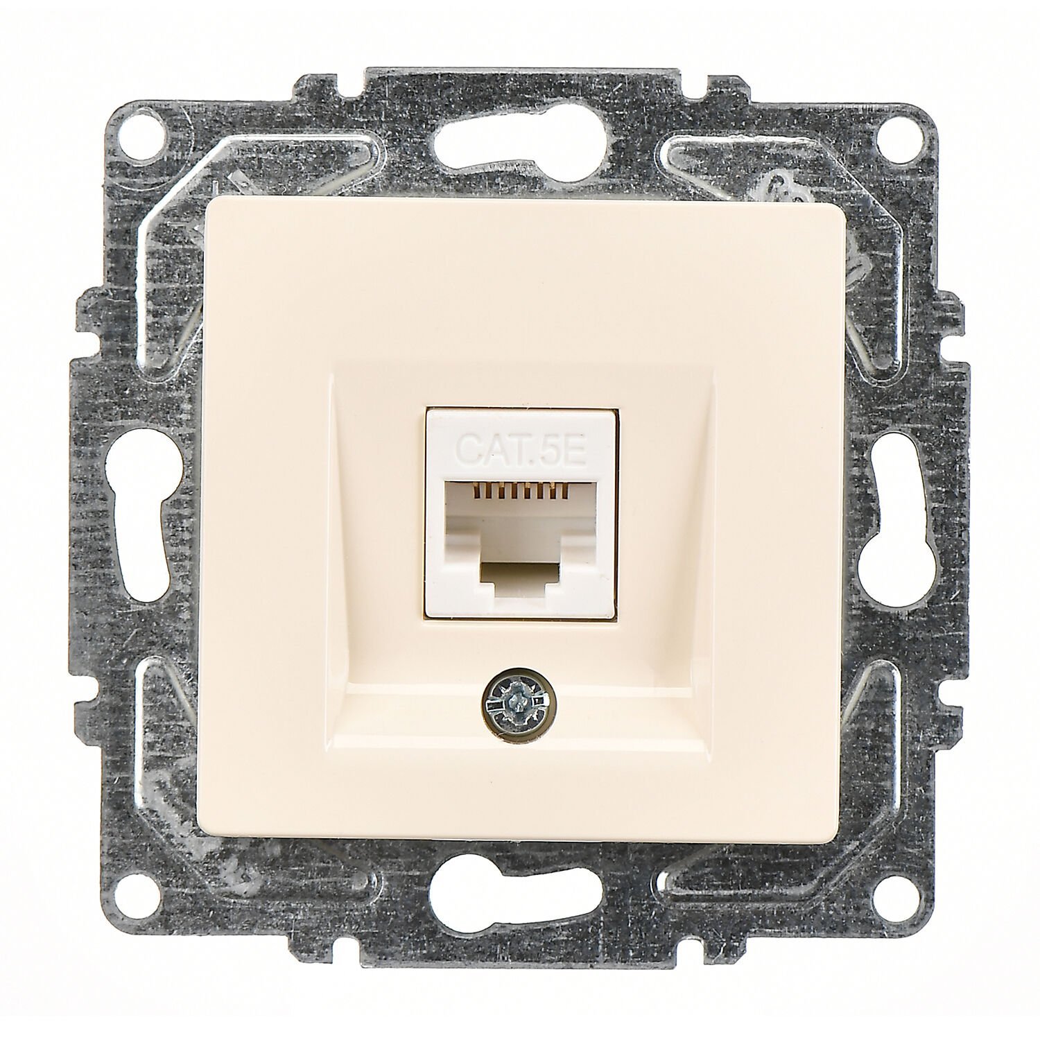 Günsan Eqona Krem Vidalı Tekli Data Prizi (RJ45 Cat5E)