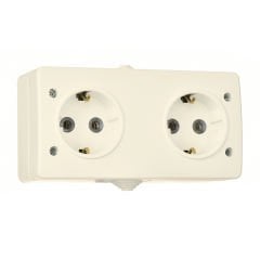 Günsan Fantasy Krem Kapaksız İkili Grup Priz (Topraklı Priz + Topraklı Priz)