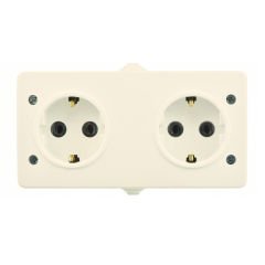 Günsan Fantasy Krem Kapaksız İkili Grup Priz (Topraklı Priz + Topraklı Priz)