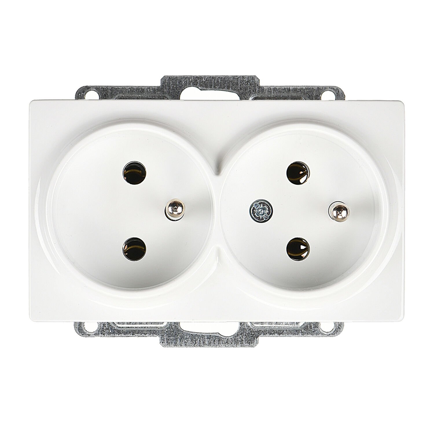 Günsan Visage Beyaz İkili UPS Priz- 16A 250V - Vidalı