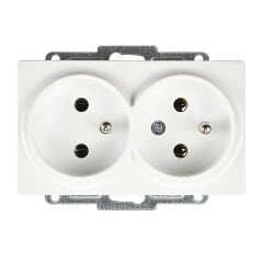 Günsan Visage Beyaz İkili UPS Priz- 16A 250V - Vidalı