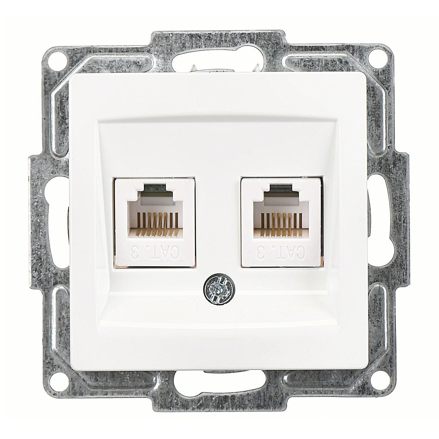 Günsan Visage Beyaz İkili Nümeris Telefon Prizi (2 x Cat3) Mekanizma