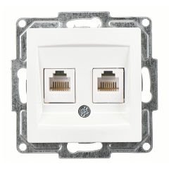 Günsan Visage Beyaz İkili Nümeris Telefon Prizi (2 x Cat3) Mekanizma