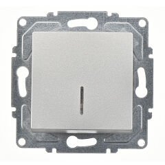 Günsan Eqona Gümüş Vidalı Eqona Işıklı Anahtar