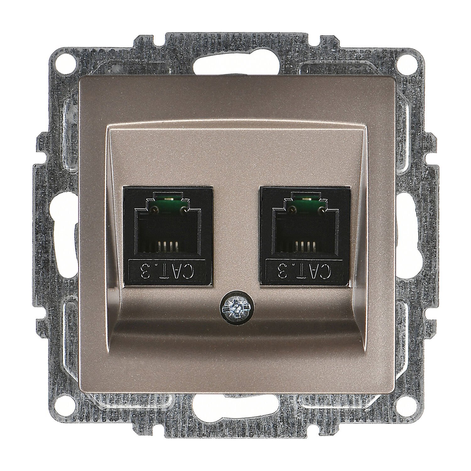 Günsan Visage Mocha Vidalı İkili Nümeris Telefon Prizi (2 x Cat3)