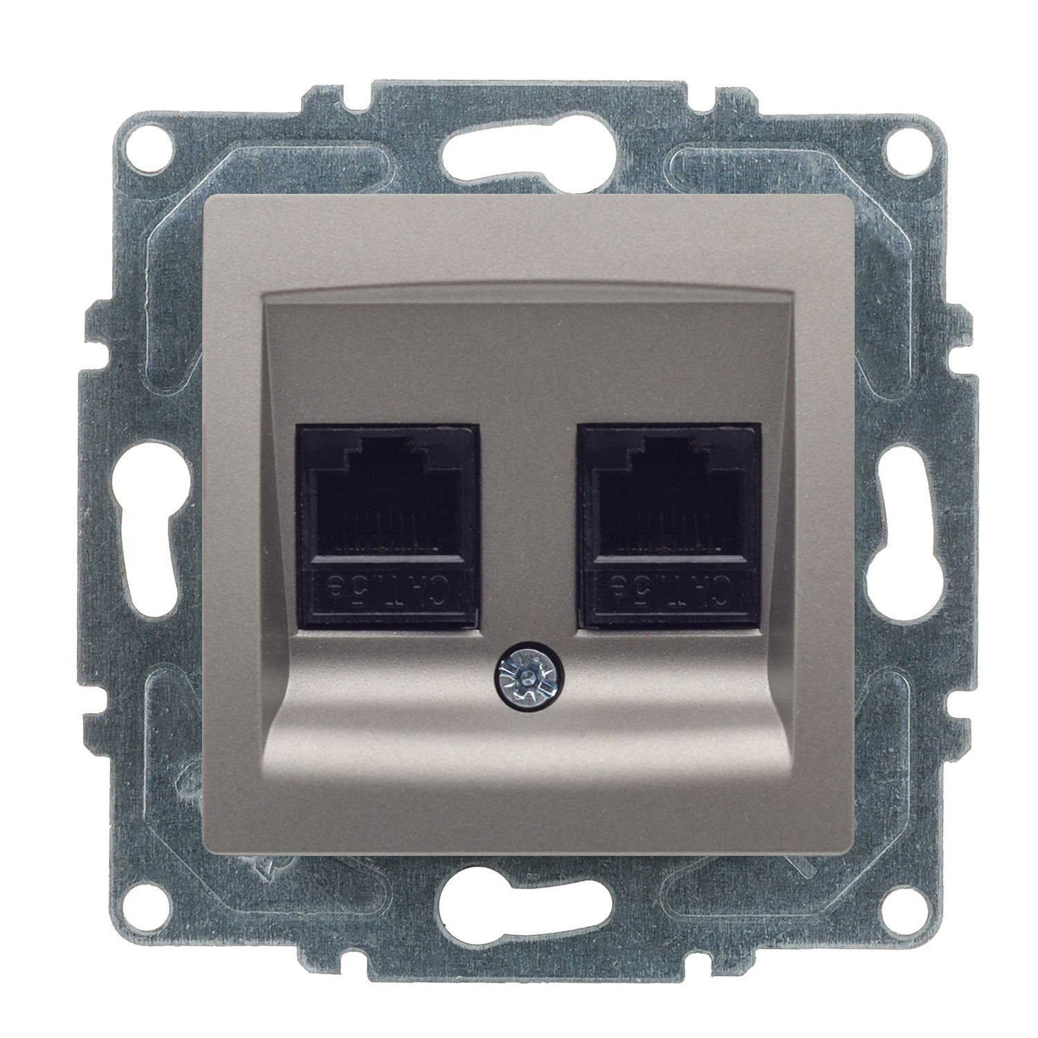 Günsan Visage Mocha Vidalı İkili Data Prizi (2 x RJ45 Cat5E)