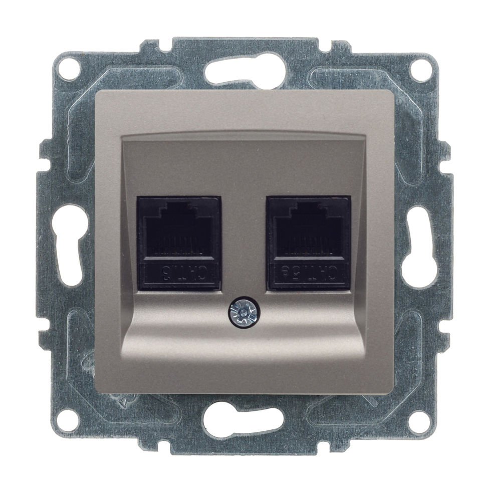 Günsan Visage Data + Nümeris Telefon Prizi (RJ45 Cat5E + Cat3)