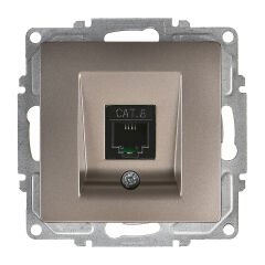 Günsan Visage Mocha Vidalı Tekli Data Prizi (RJ45 Cat6)