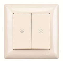 Günsan Visage Krem Jaluzi Kumanda Anahtarı (İki Düğmeli)