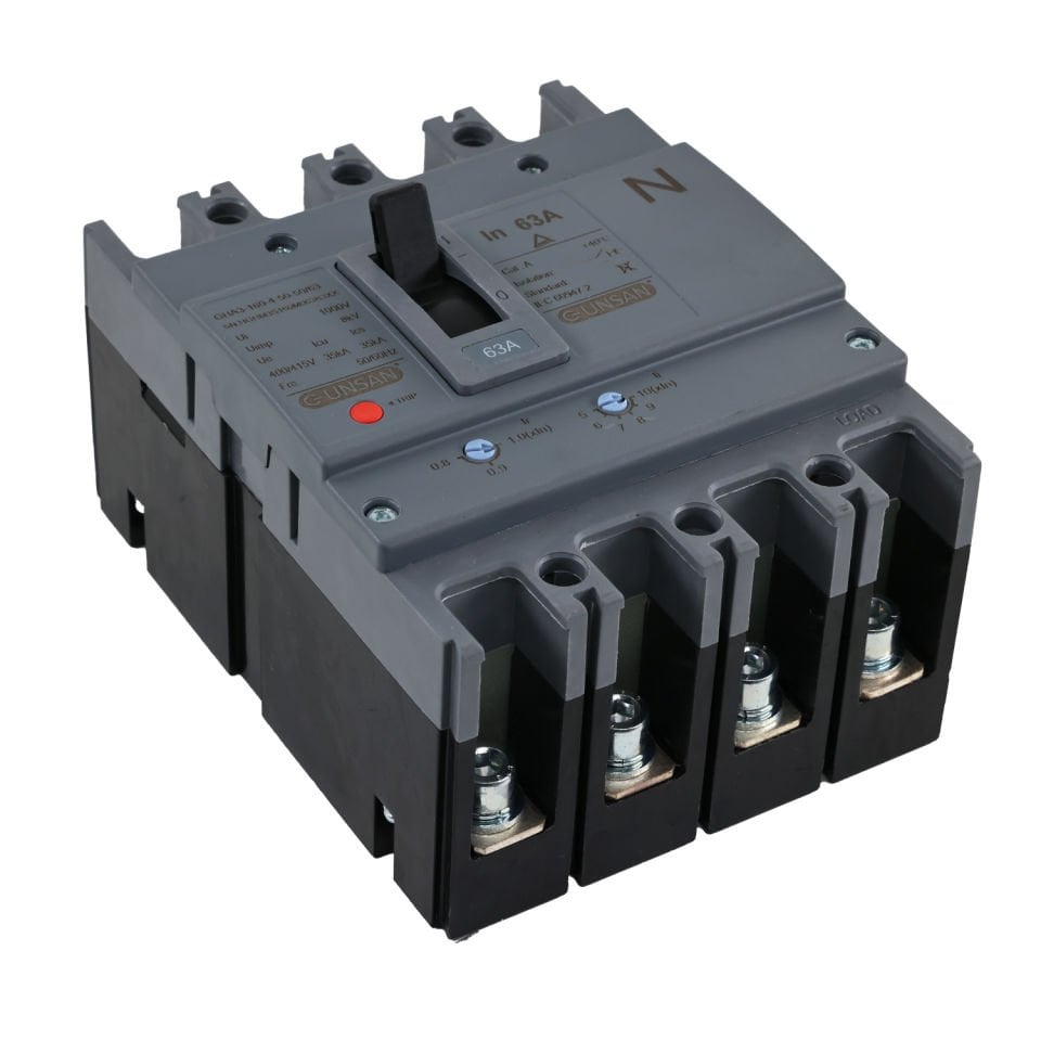 Günsan Valta Kompakt Şalter Ayar Sahalı 4P 63A 40℃ Dört Kutuplu