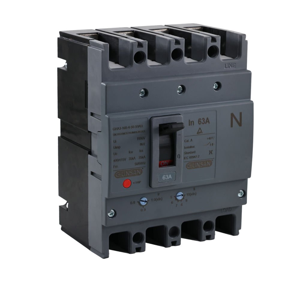 Günsan Valta Kompakt Şalter Ayar Sahalı 4P 63A 40℃ Dört Kutuplu