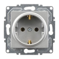 Günsan Eqona Gümüş Topraklı Priz- 16A 250V - Klipsli