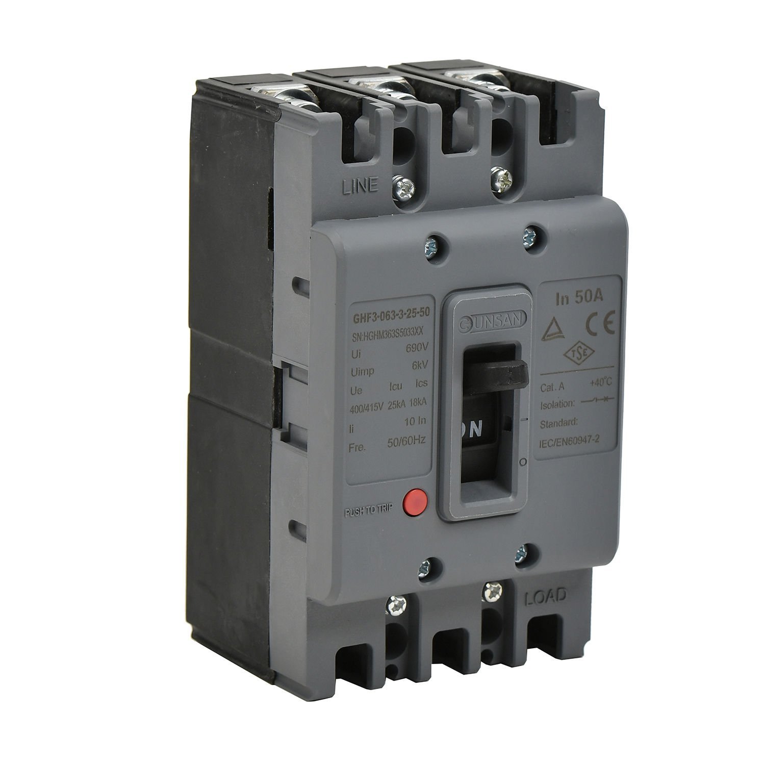 Günsan Valta Kompakt Şalter 3P 85kA Sabit 1250A Üç Kutuplu