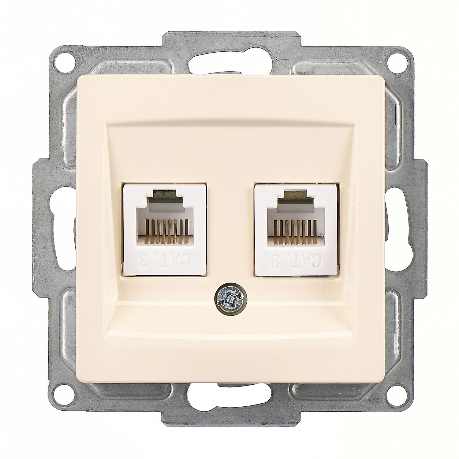 Günsan Visage Krem İkili Nümeris Telefon Prizi (2 x Cat3) Mekanizma