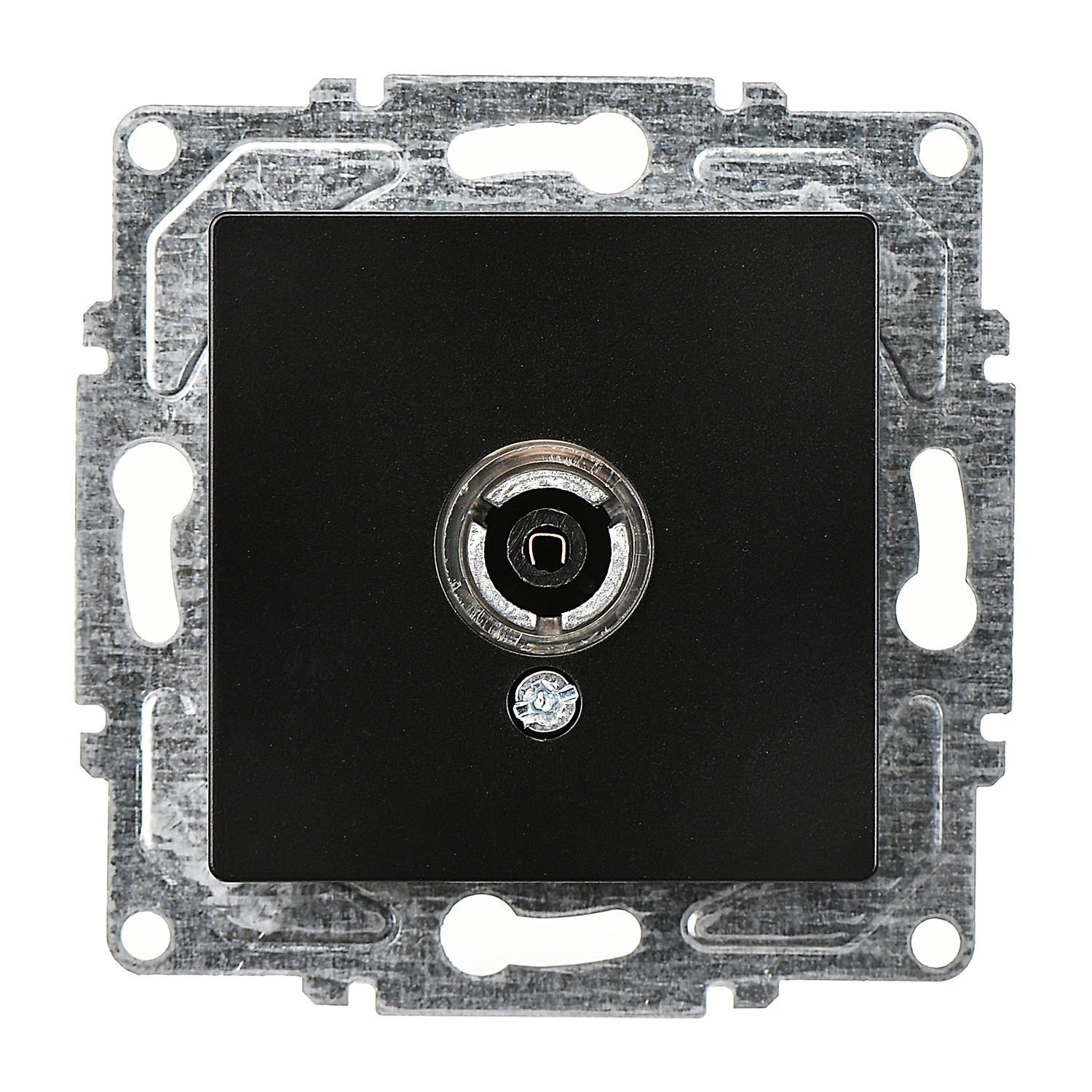 Günsan Eqona Metalik Siyah Geçişli-Sonlu TV Prizi (Geçişli-Sonlu)