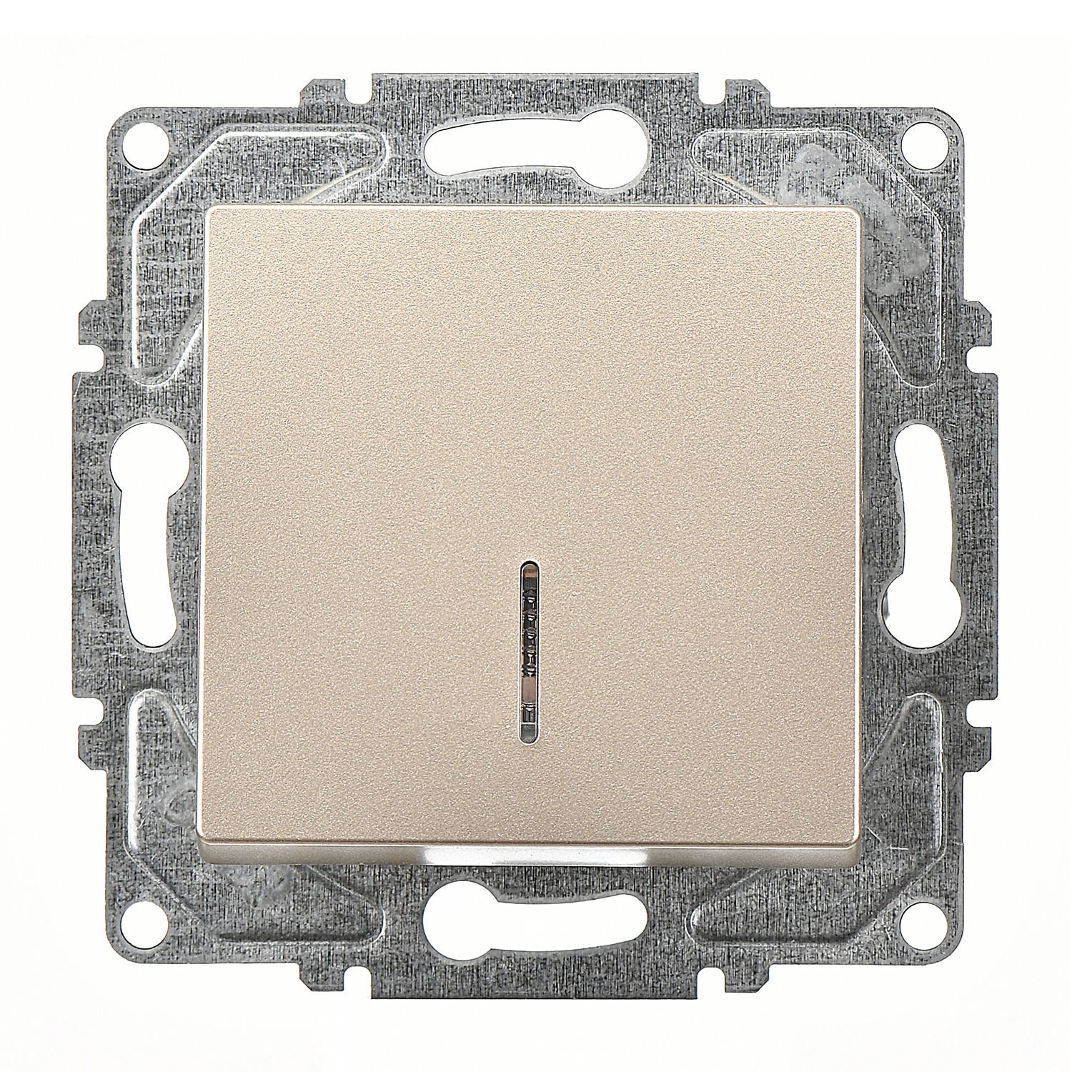 Günsan Eqona Metalik Bej Vidalı Eqona Işıklı Anahtar