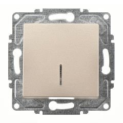 Günsan Eqona Metalik Bej Vidalı Eqona Işıklı Anahtar