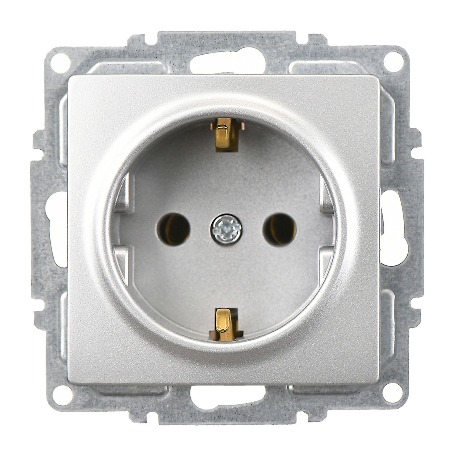 Günsan Visage Gümüş Topraklı Priz- 16A 250V - Vidalı