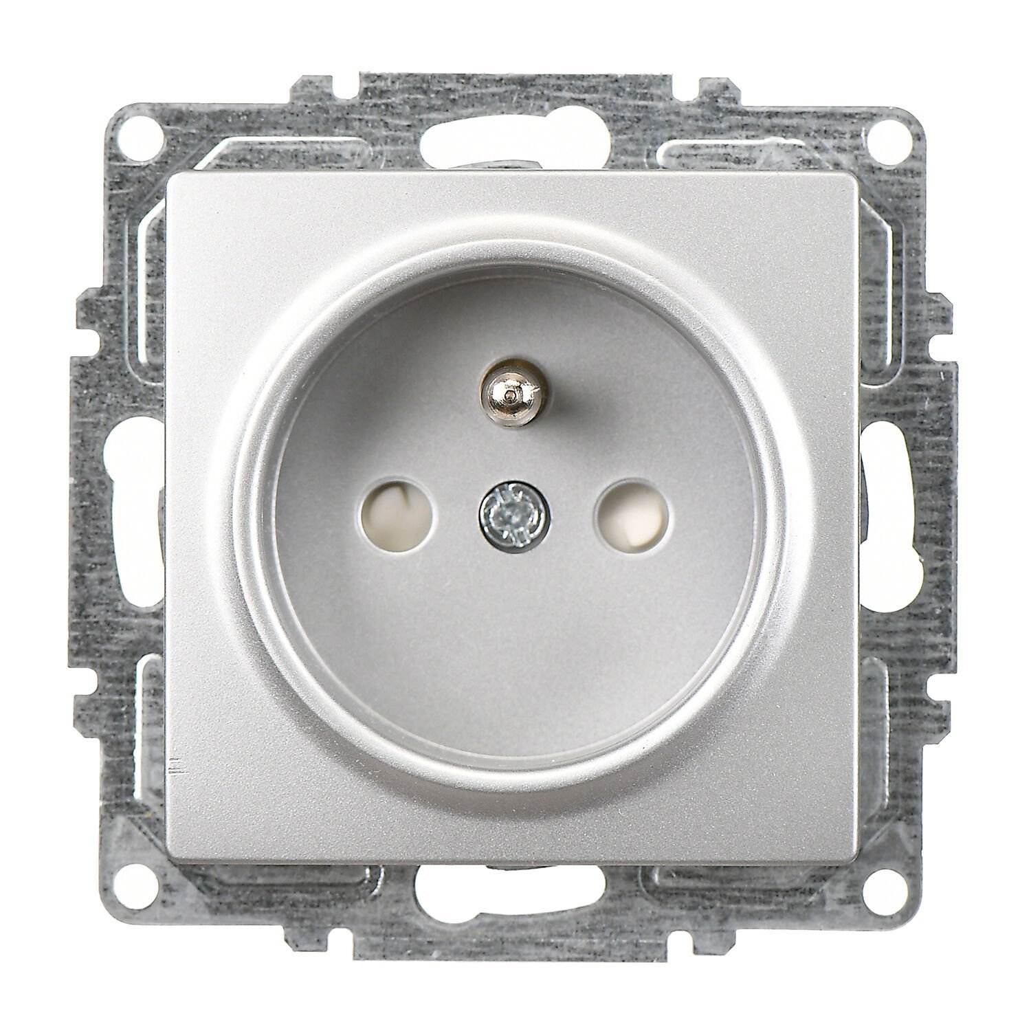 Günsan Visage Gümüş Çocuk Korumalı UPS Priz - 16A 250V - Vidalı