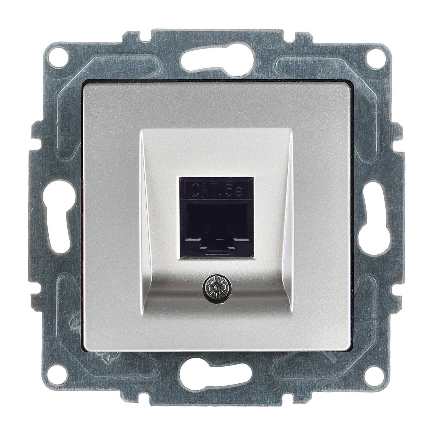 Günsan Visage Gümüş Vidalı Tekli Data Prizi (RJ45 Cat5E)