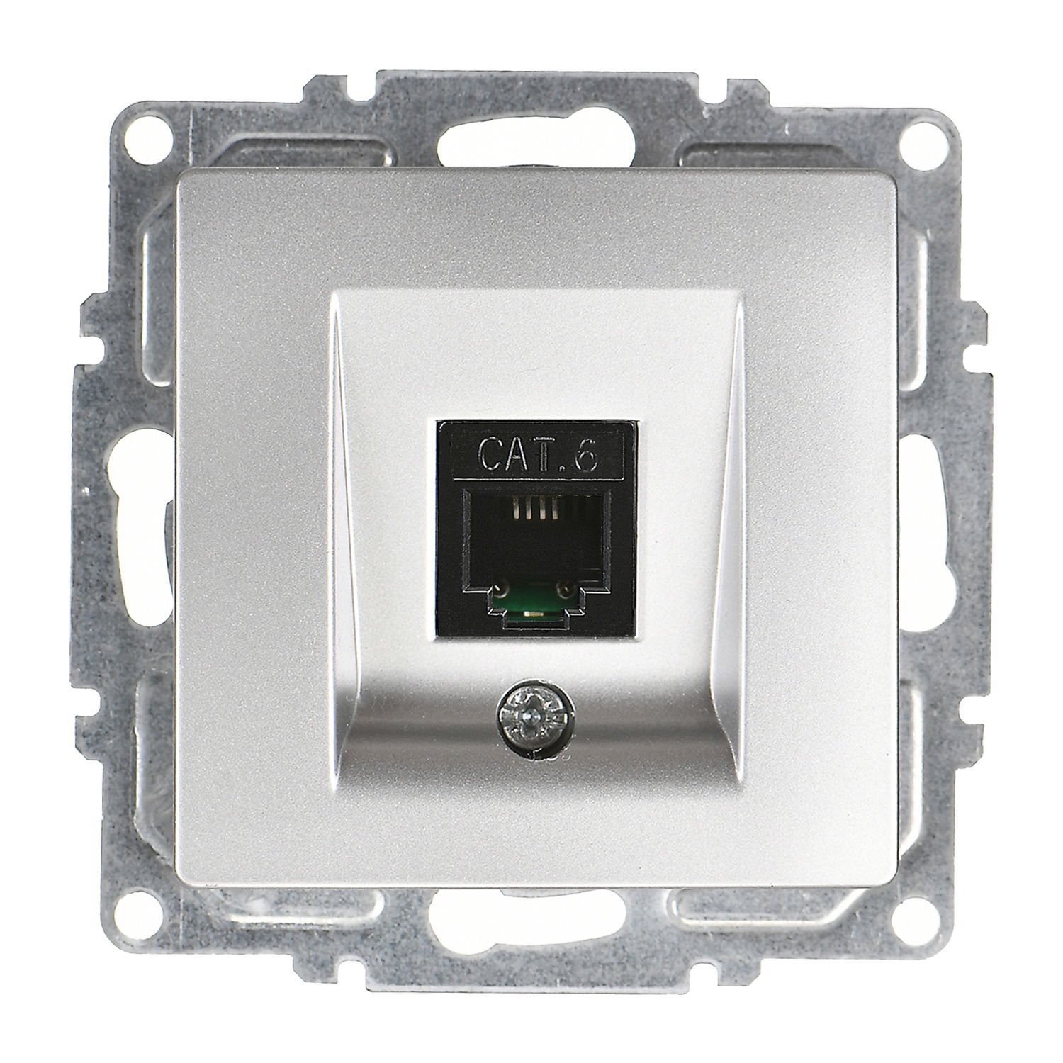 Günsan Visage Gümüş Vidalı Tekli Data Prizi (RJ45 Cat6)