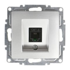 Günsan Visage Gümüş Vidalı Tekli Data Prizi (RJ45 Cat6)