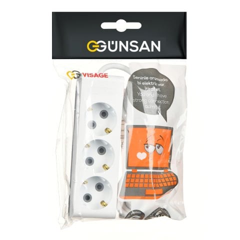 Günsan Üçlü Çocuk Korumalı Topraklı Priz 2m