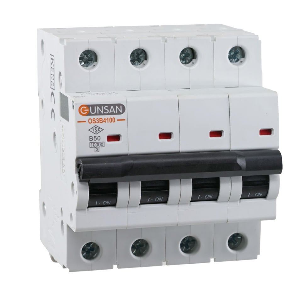 Günsan Valta Otomatik Sigorta 10kA B Tip 4P 50A