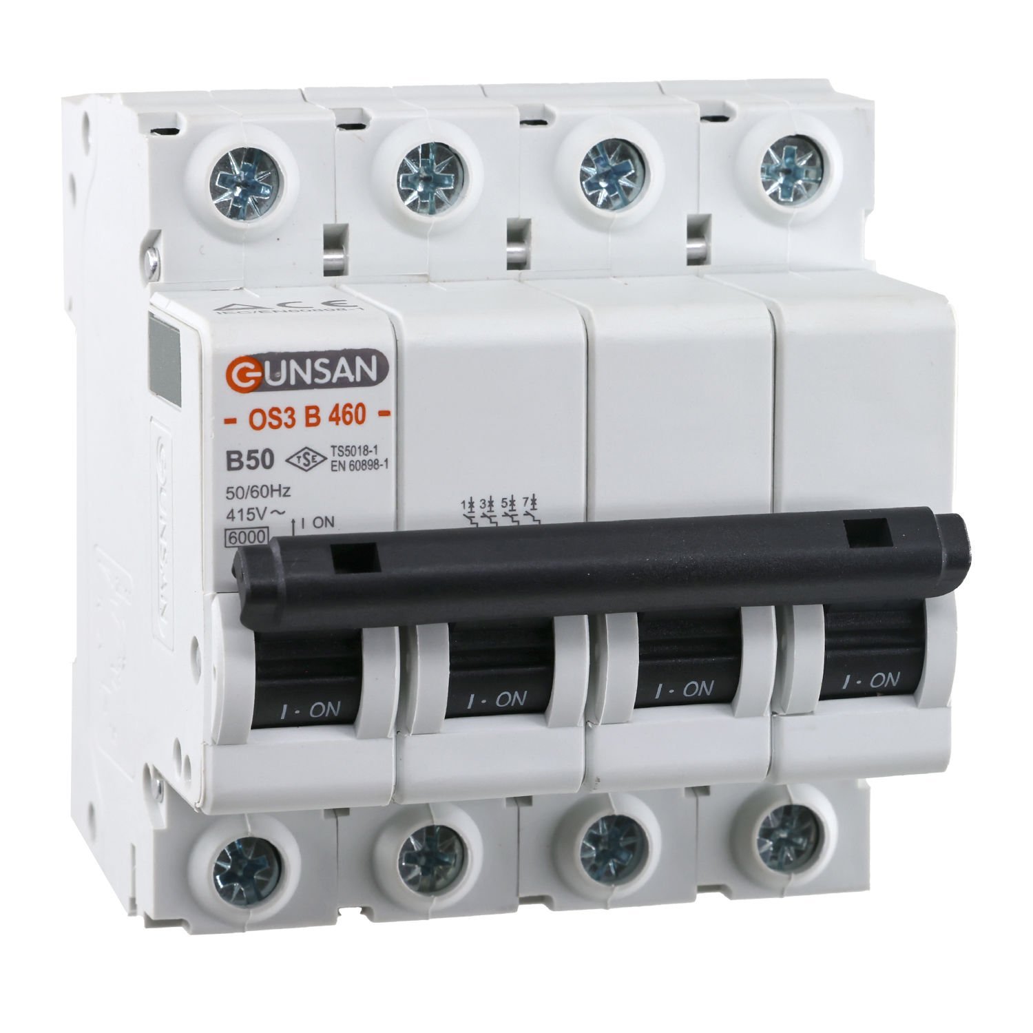 Günsan Valta Otomatik Sigorta 4P 6kA B Tip 50A Dört Kutuplu