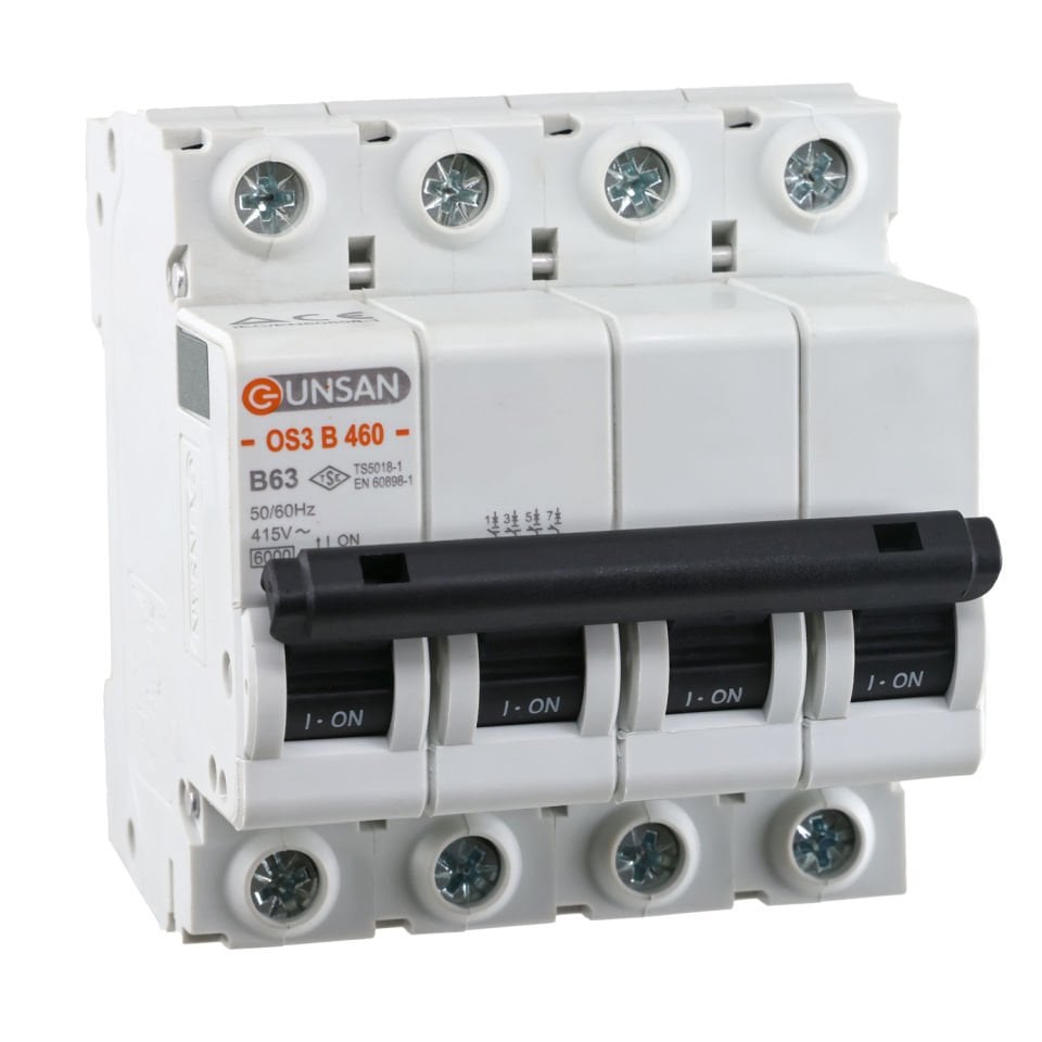 Günsan Valta Otomatik Sigorta 4P 6kA B Tip 63A Dört Kutuplu