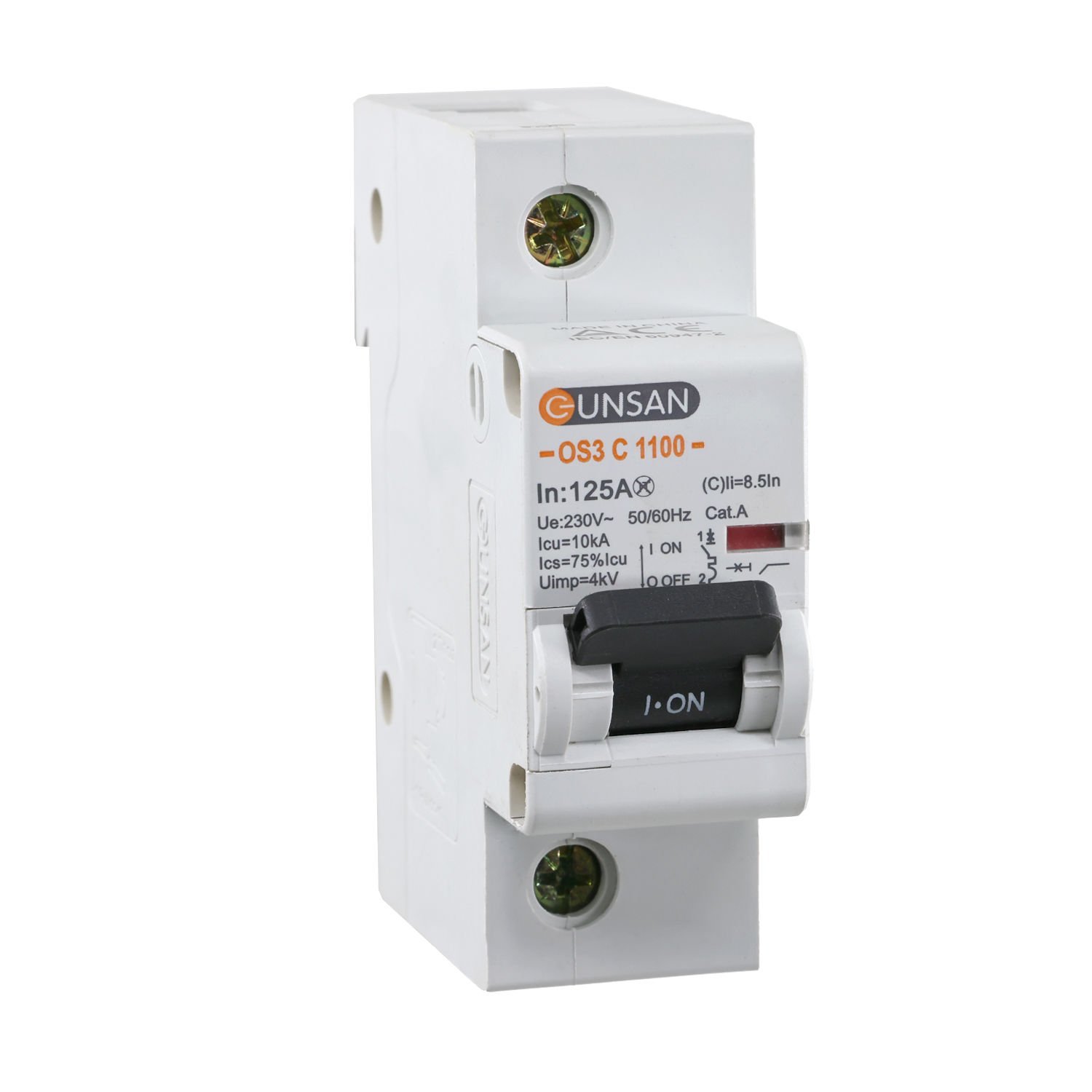 Günsan Valta Otomatik Sigorta 1P 10kA C Tip 125A Bir Kutuplu