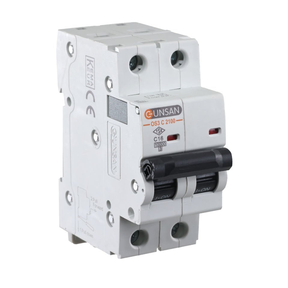 Günsan Valta Otomatik Sigorta 10kA C Tip 2P 16A