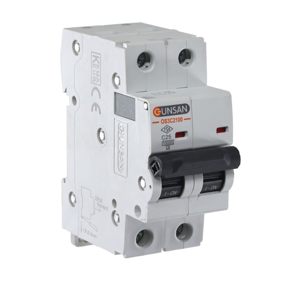 Günsan Valta Otomatik Sigorta 10kA C Tip 2P 25A