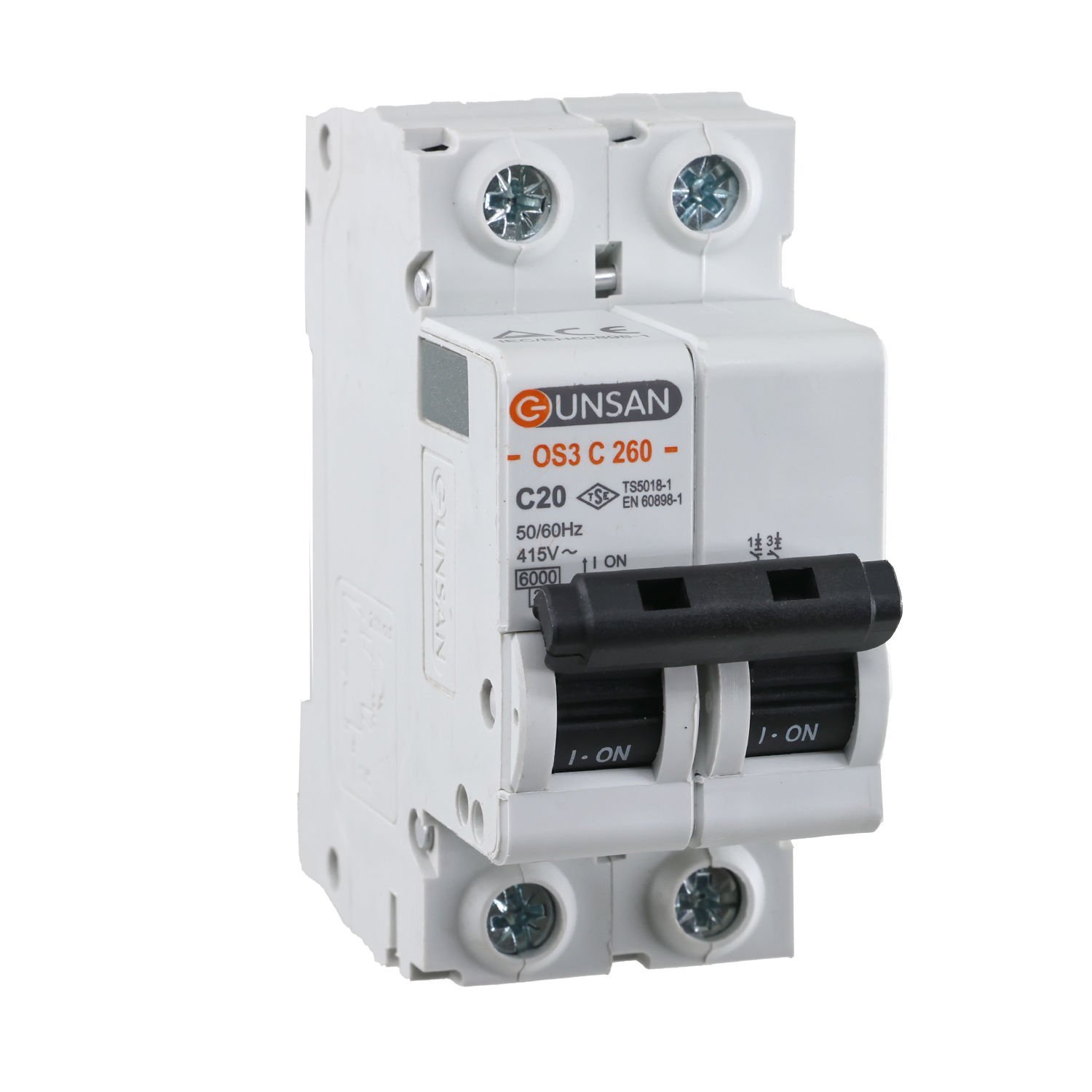 Günsan Valta Otomatik Sigorta 2P 6kA C Tip 20A İki kutuplu