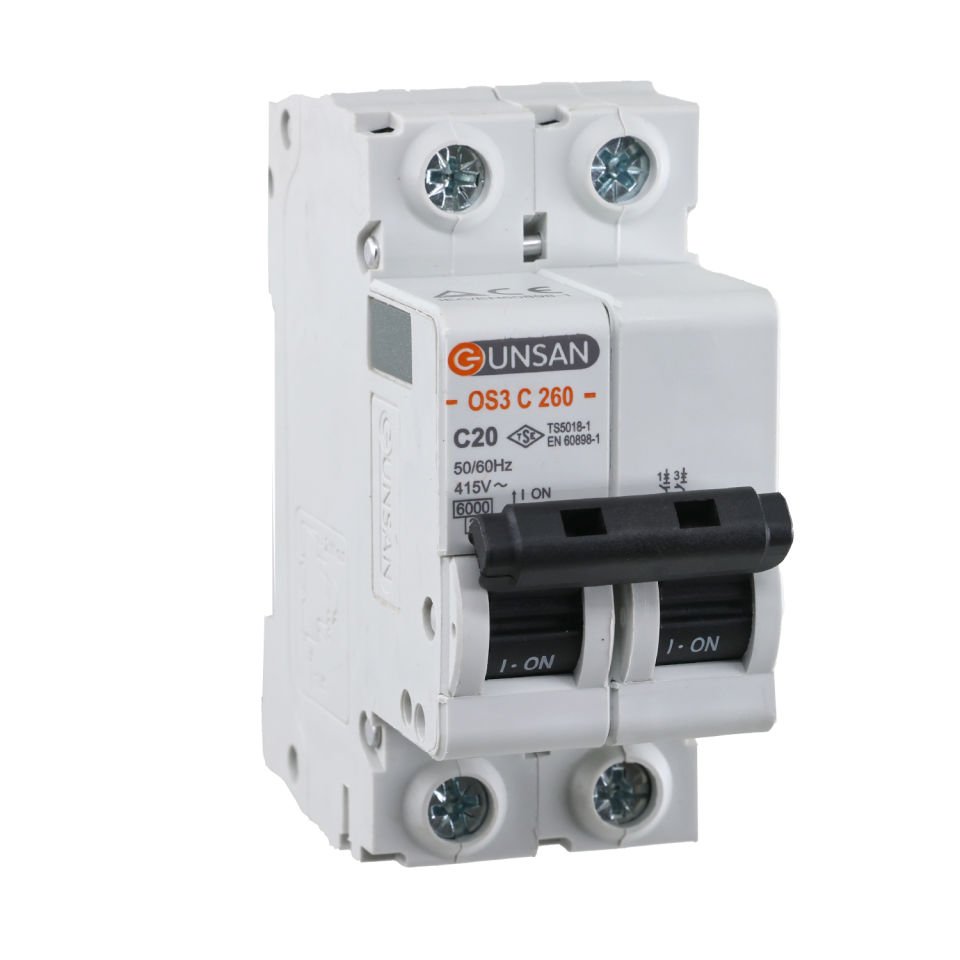 Günsan Valta Otomatik Sigorta 2P 6kA C Tip 20A İki kutuplu