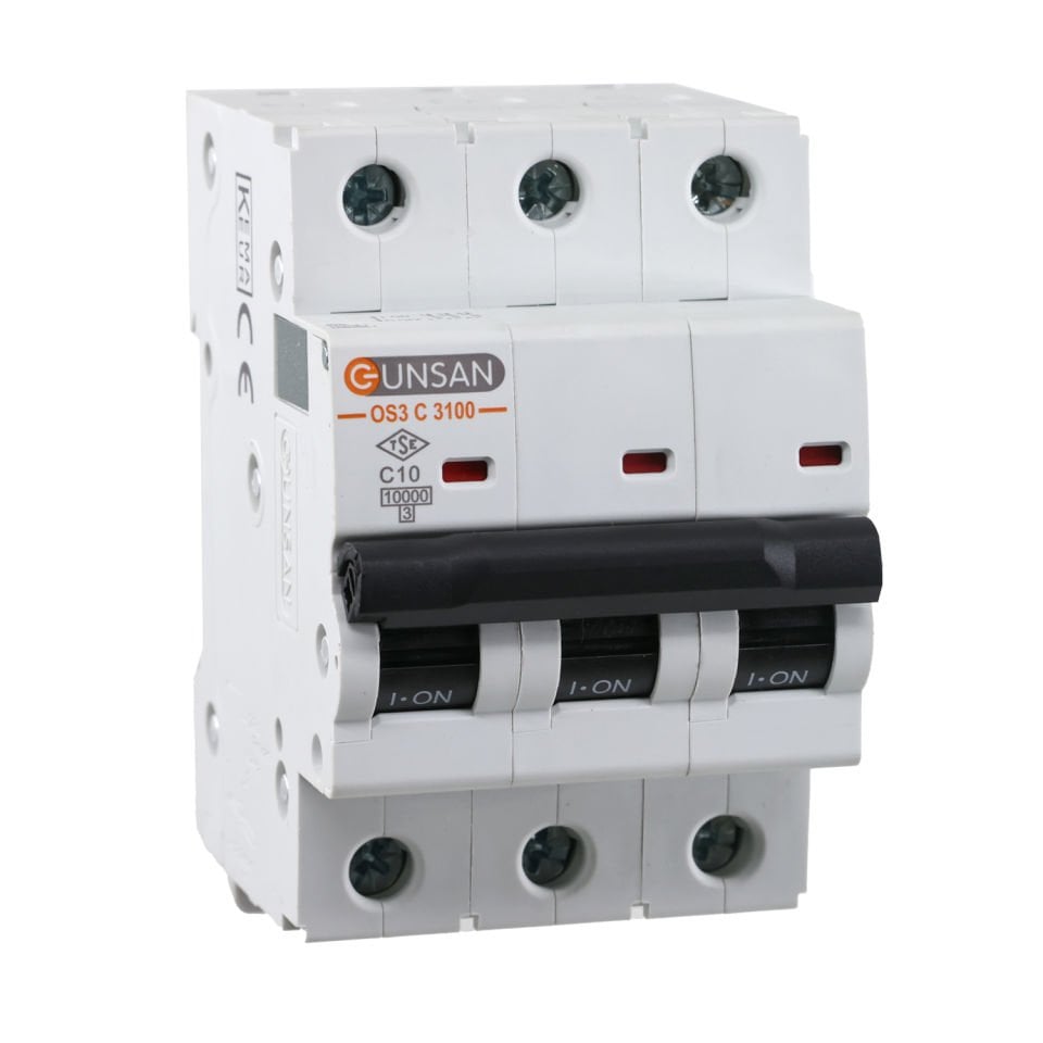 Günsan Valta Otomatik Sigorta 10kA C Tip 3P 10A