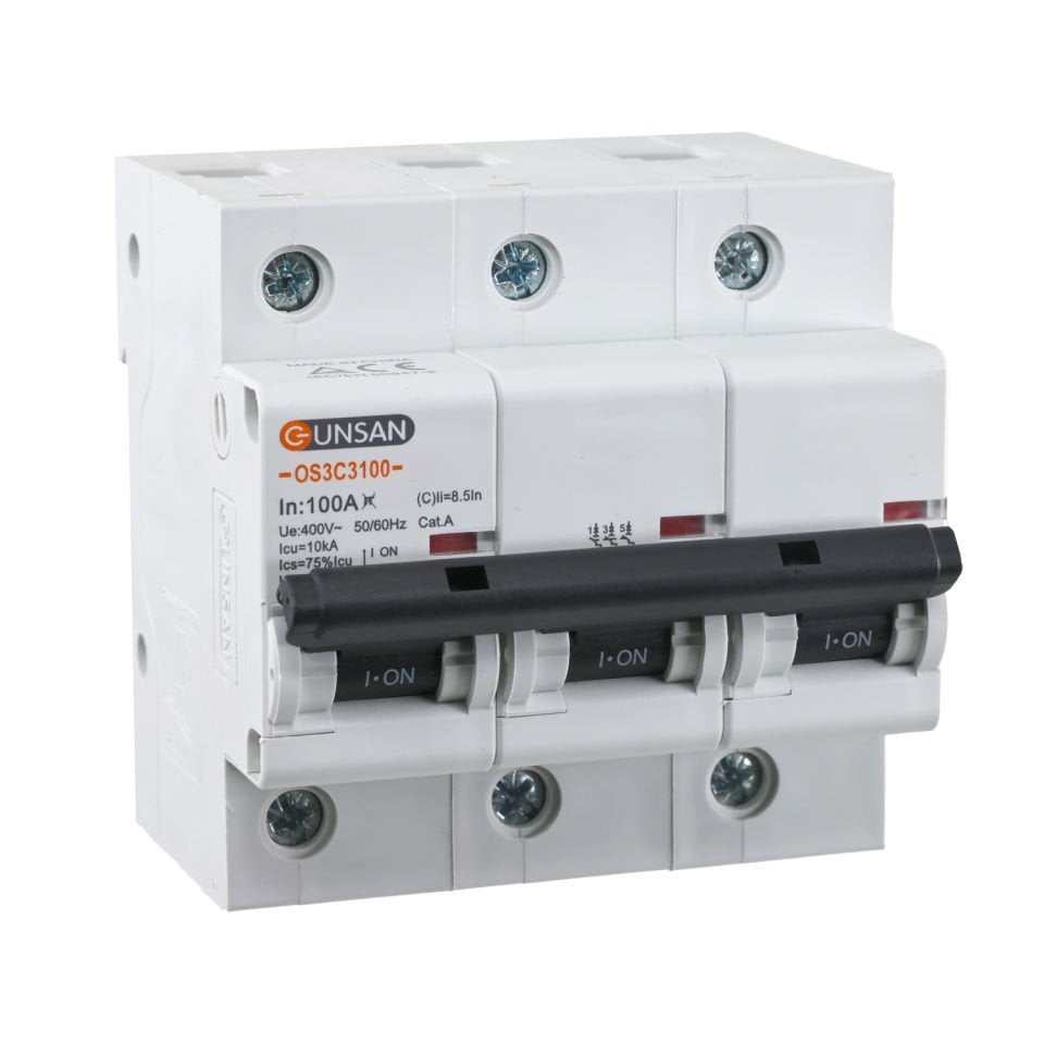 Günsan Valta Otomatik Sigorta 3P 10kA C Tip 100A Üç Kutuplu