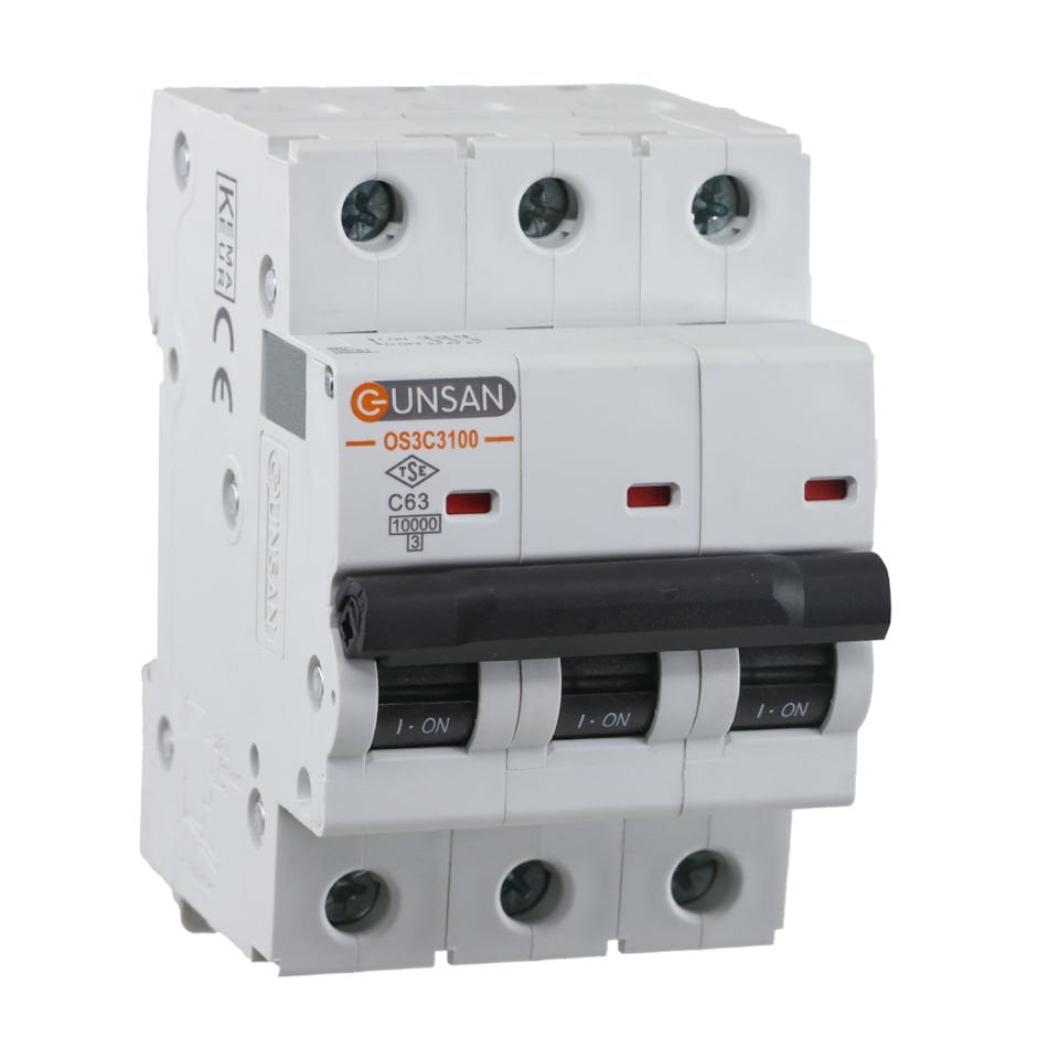 Günsan Valta Otomatik Sigorta 10kA C Tip 3P 63A