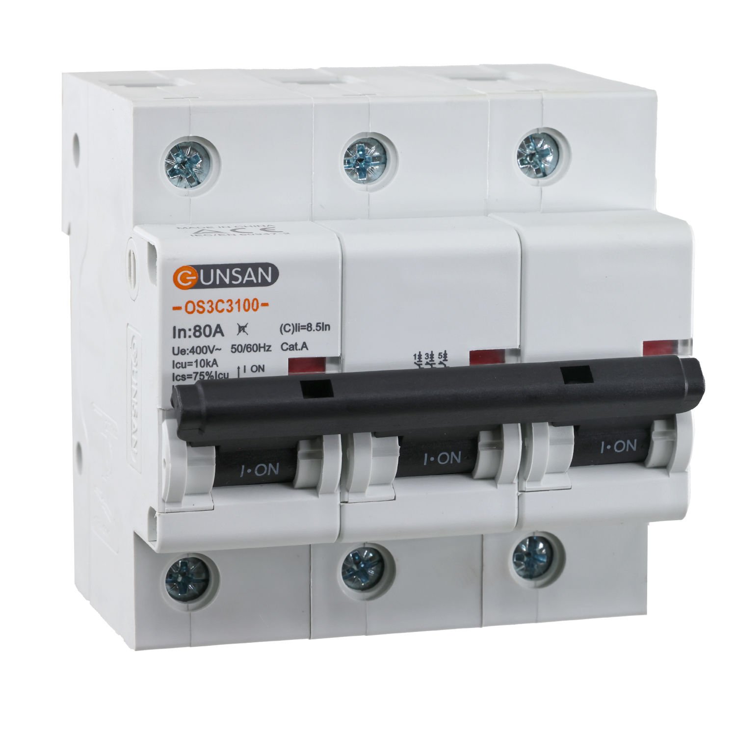 Günsan Valta Otomatik Sigorta 3P 10kA C Tip 80A Üç Kutuplu