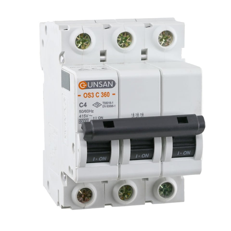 Günsan Valta Otomatik Sigorta 3P 6kA C Tip 4A Üç Kutuplu