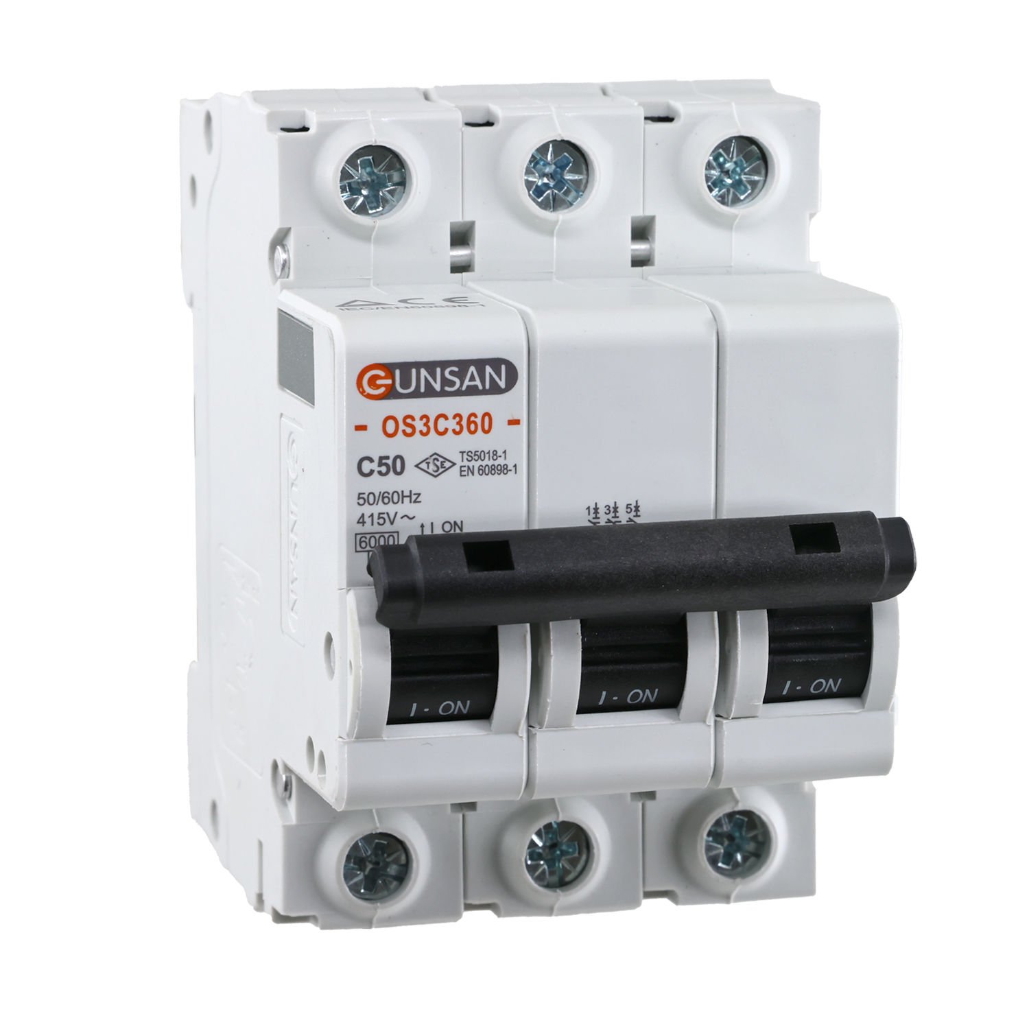 Günsan Valta Otomatik Sigorta 3P 6kA C Tip 50A Üç Kutuplu