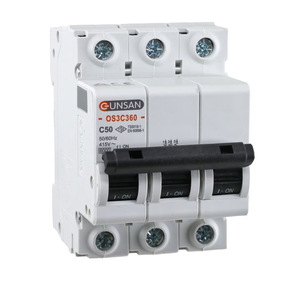 Günsan Valta Otomatik Sigorta 3P 6kA C Tip 50A Üç Kutuplu