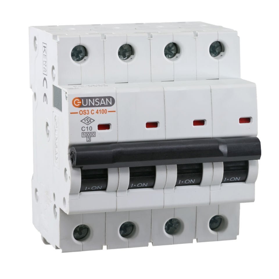 Günsan Valta Otomatik Sigorta 10kA C Tip 4P 10A
