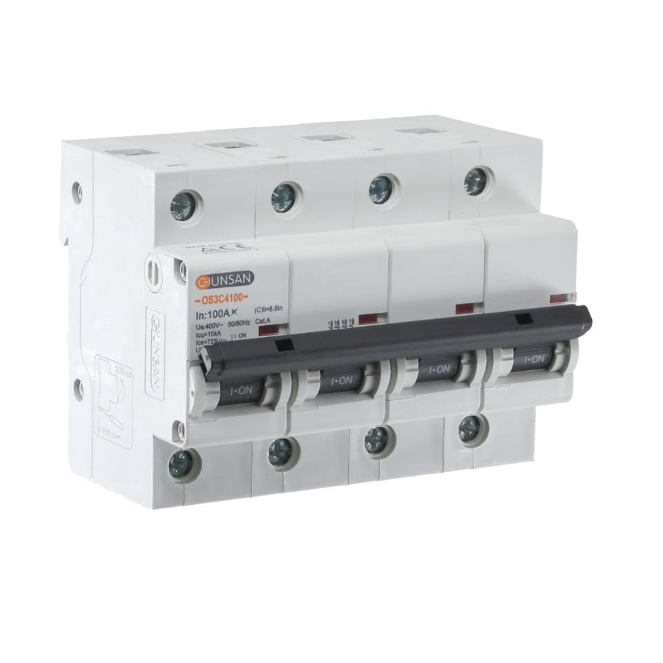 Günsan Valta Otomatik Sigorta 4P 10kA C Tip 100A Dört Kutuplu